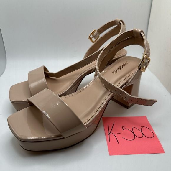 CUSHIONAIRE Women's platform dress sandal +Memory Foam 7 WIDE NUDE - Picture 3 of 7